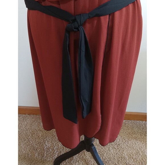 Ashley Stewart Dress NWT Size 14/16 Rusty Brown Split Knee Length - Picture 3 of 9